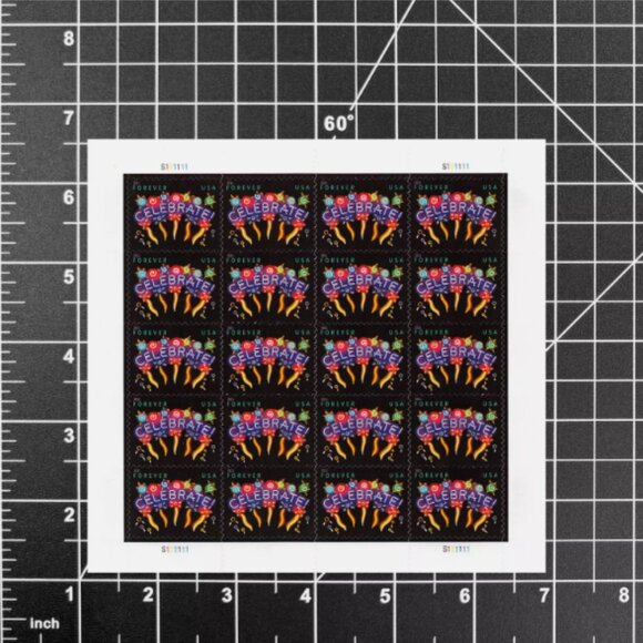 2011 USPS SHEET OF 1000 FIRST CLASS FOREVER STAMPS CELEBRATE - Picture 1 of 3